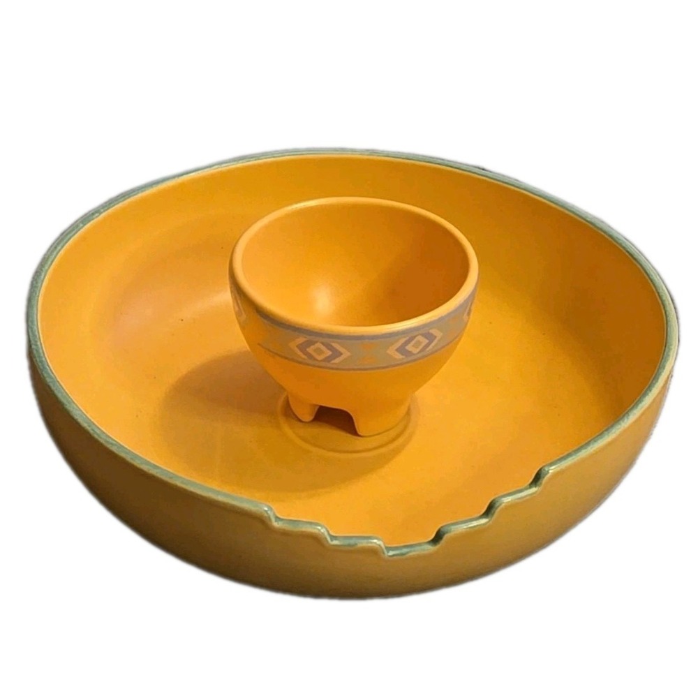 VTG Treasure‎ Craft Southwest Chip and Dip Set Peach Adobe 1987 Made in USA